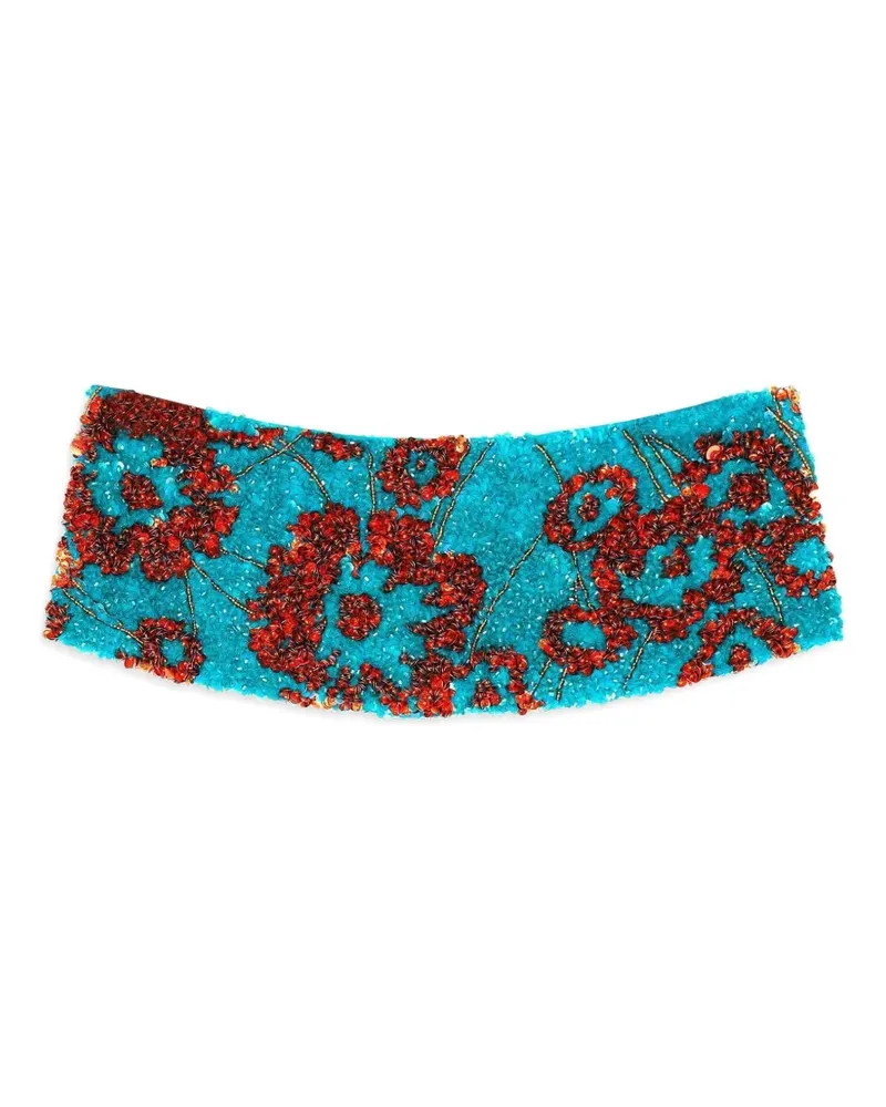 Dries van Noten Kummerbund mit Stickerei - Blau Blau