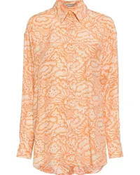 Stella McCartney Seidenhemd mit Wolken-Print Orange