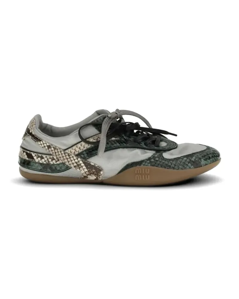 Miu Miu Gymnasium snakeskin-effect sneakers - Grau Grau