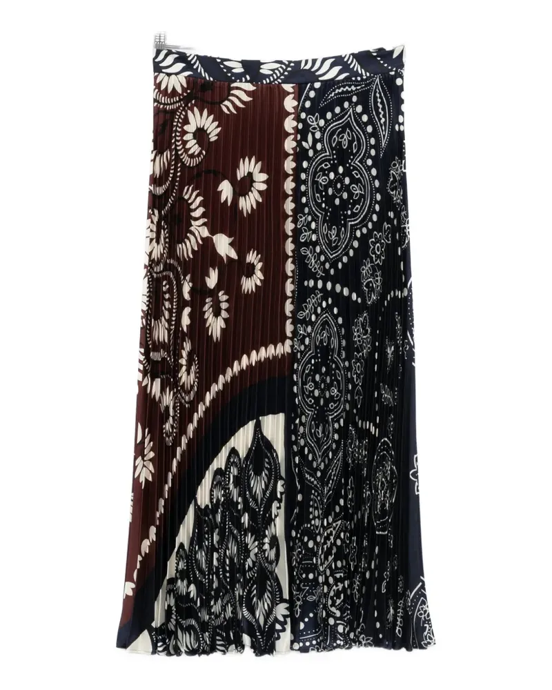 Max Mara pleated floral-print midi skirt - Blau Blau