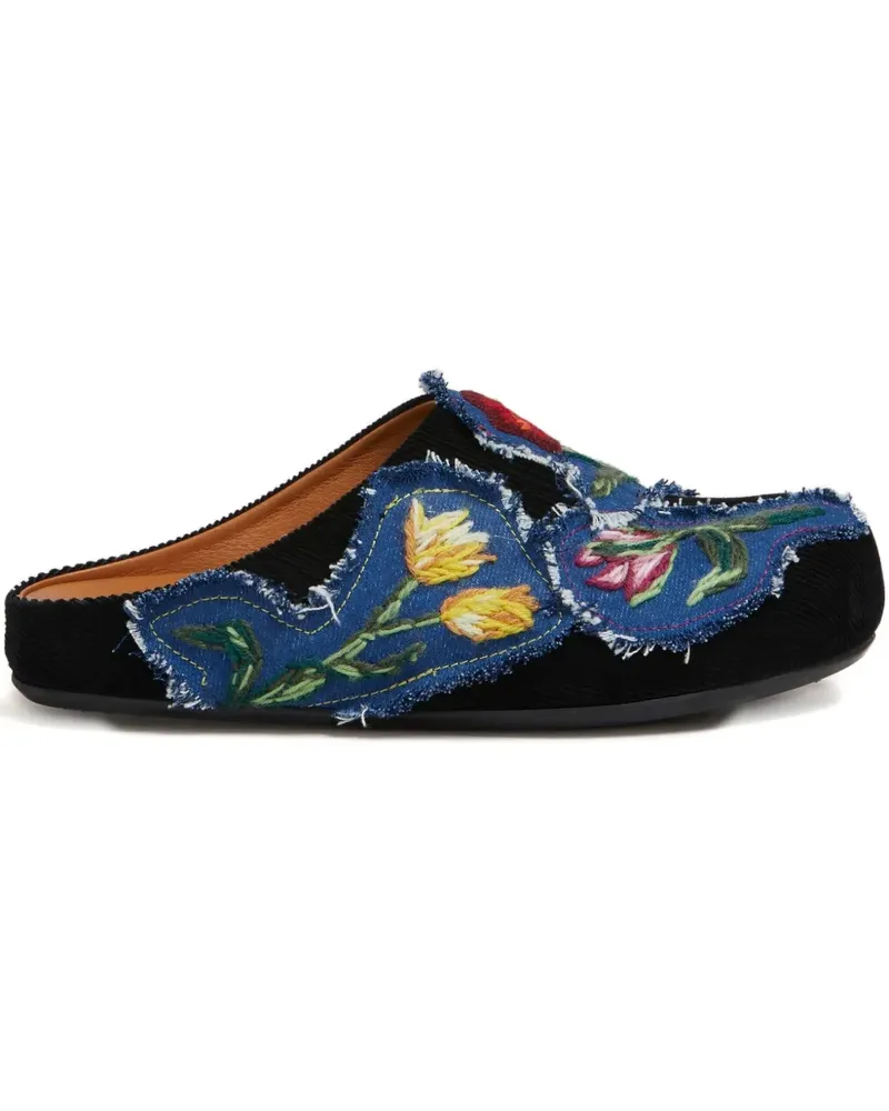 Marni Sandalen mit Blumen-Print - Schwarz Schwarz