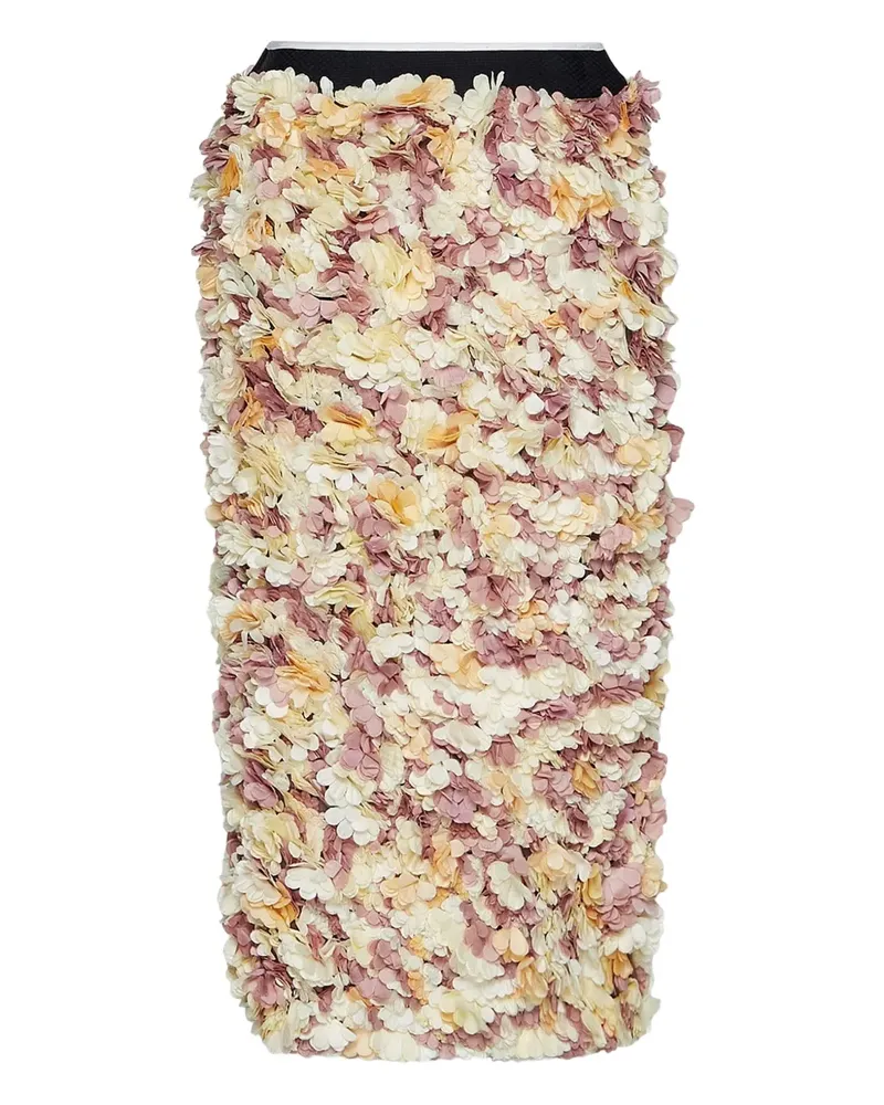 Marni Midirock mit Blumenverzierung - Nude Nude