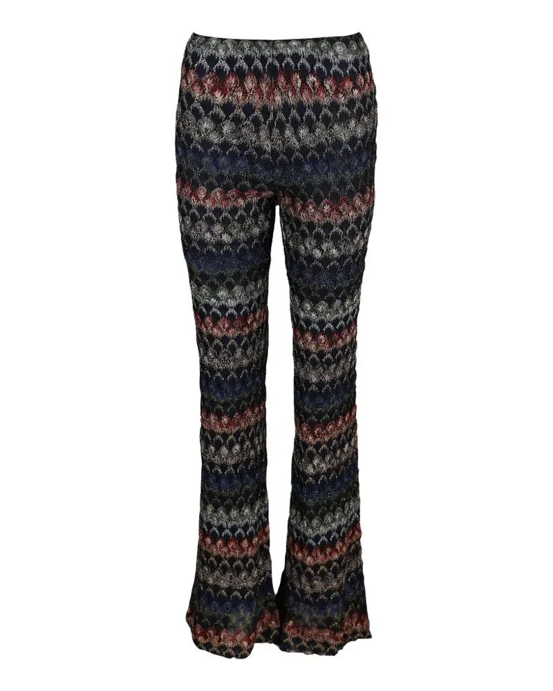 Missoni geometric-pattern knit trousers - Blau Blau
