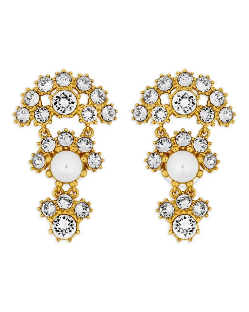 Oscar de la Renta Hängeohrringe mit Kristallverzierung - Gold Gold
