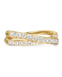 David Yurman 18kt Crossover Gelbgoldring mit Diamanten Gold