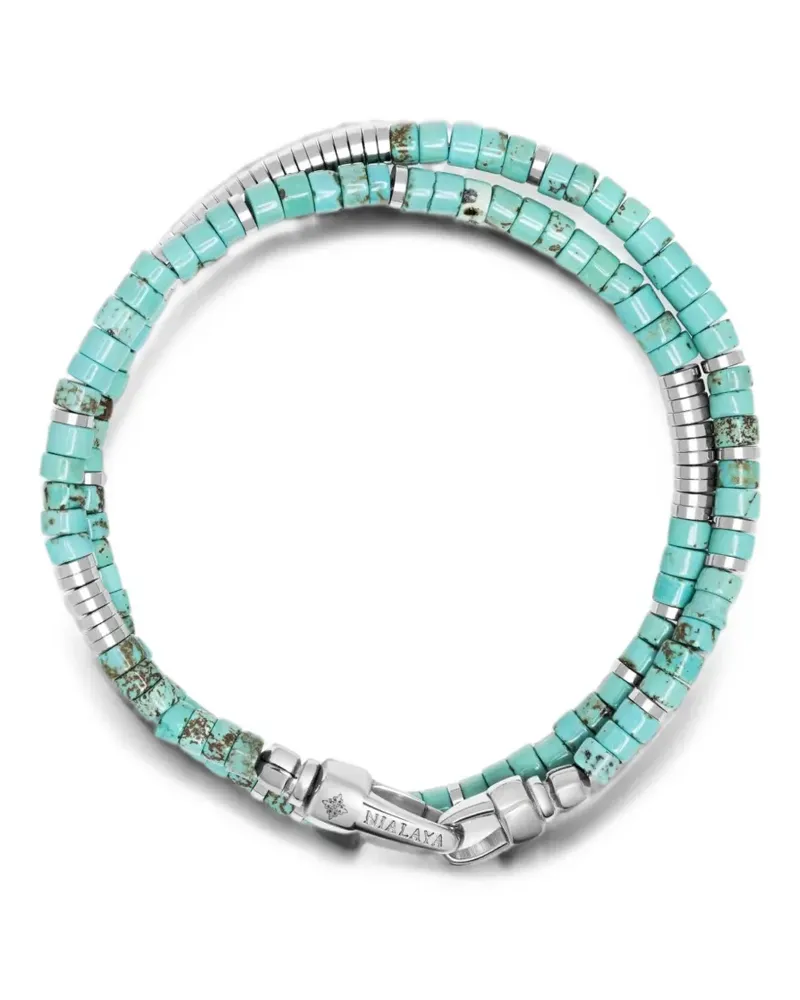 Nialaya Gewickeltes Armband mit Türkis - Blau Blau