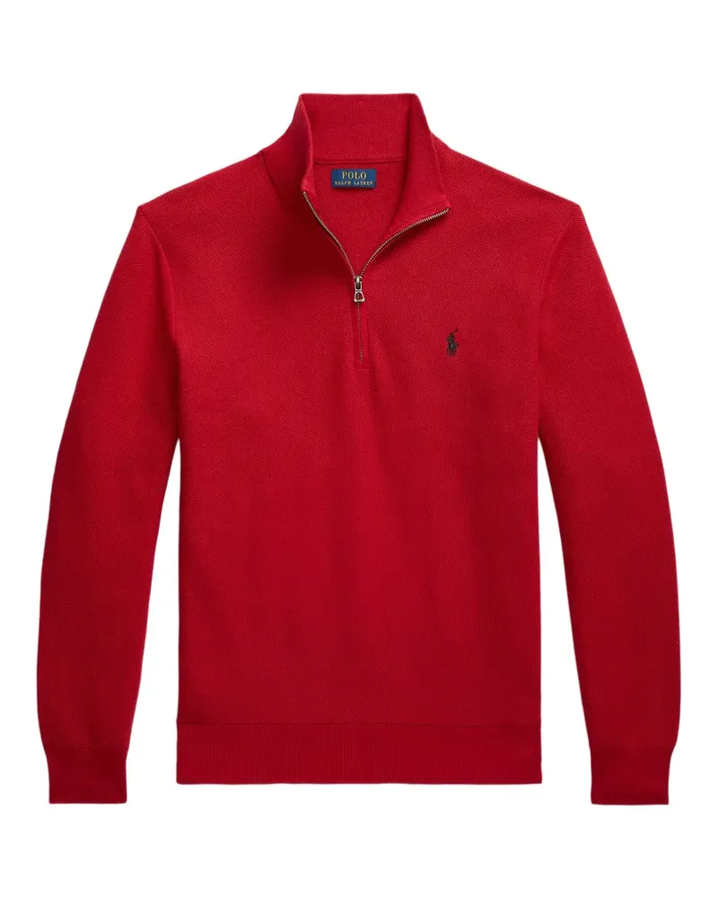 Ralph Lauren quarter-zip waffle-knit sweater - Rot Rot