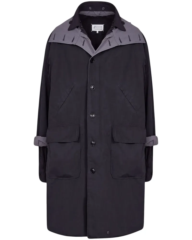 Maison Margiela Mantel mit Kapuze - Schwarz Schwarz