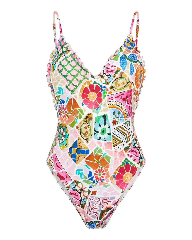 Seafolly Australia Beach Boheme mosaic-print swimsuit - Rosa Rosa