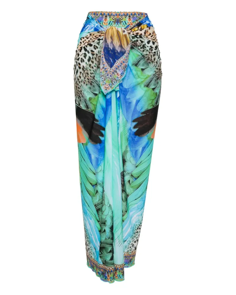 Camilla graphic-print skirt - Blau Blau