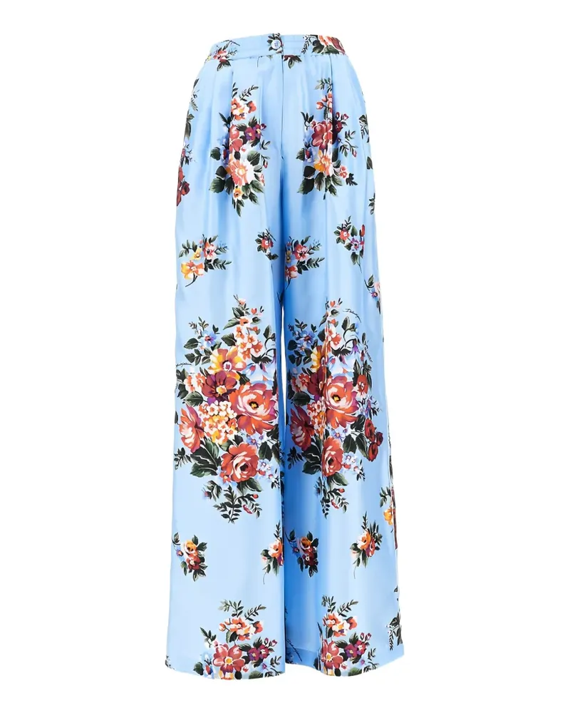 Dolce & Gabbana floral-pattern trousers - Blau Blau