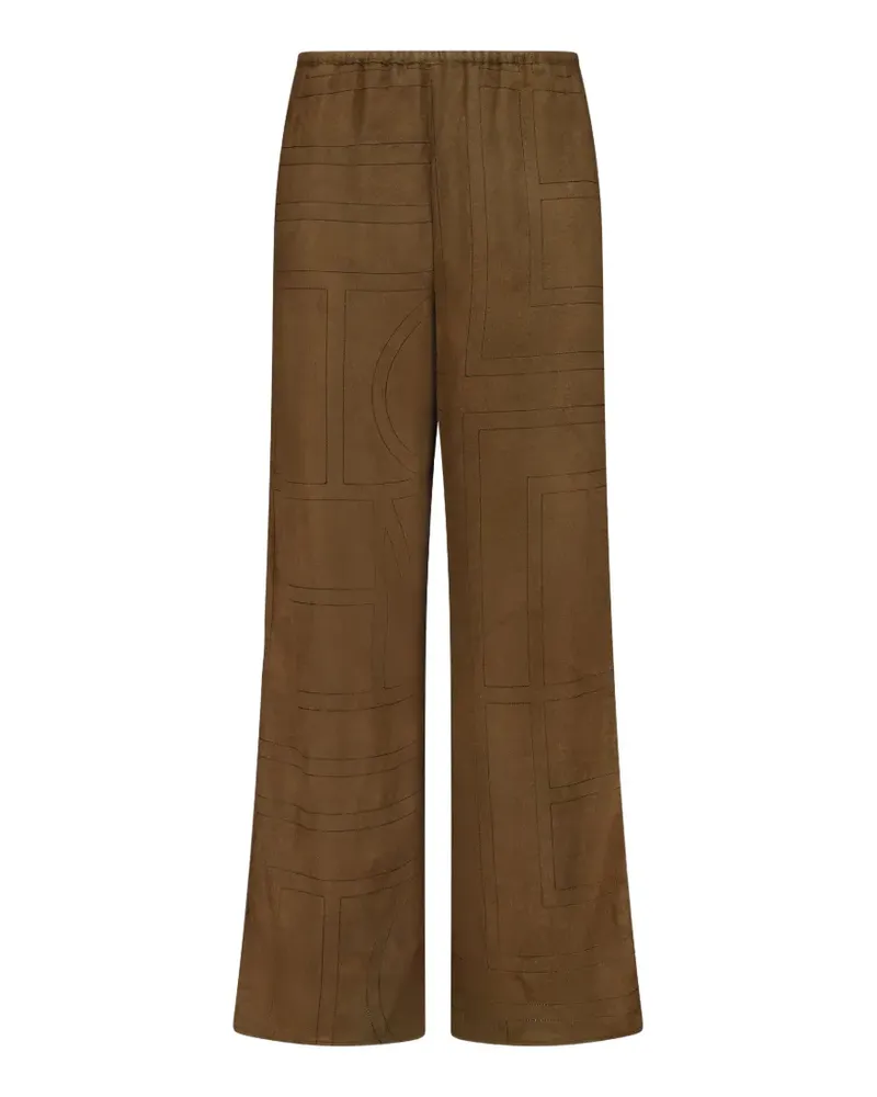 Totême monogram flannel trousers - Braun Braun