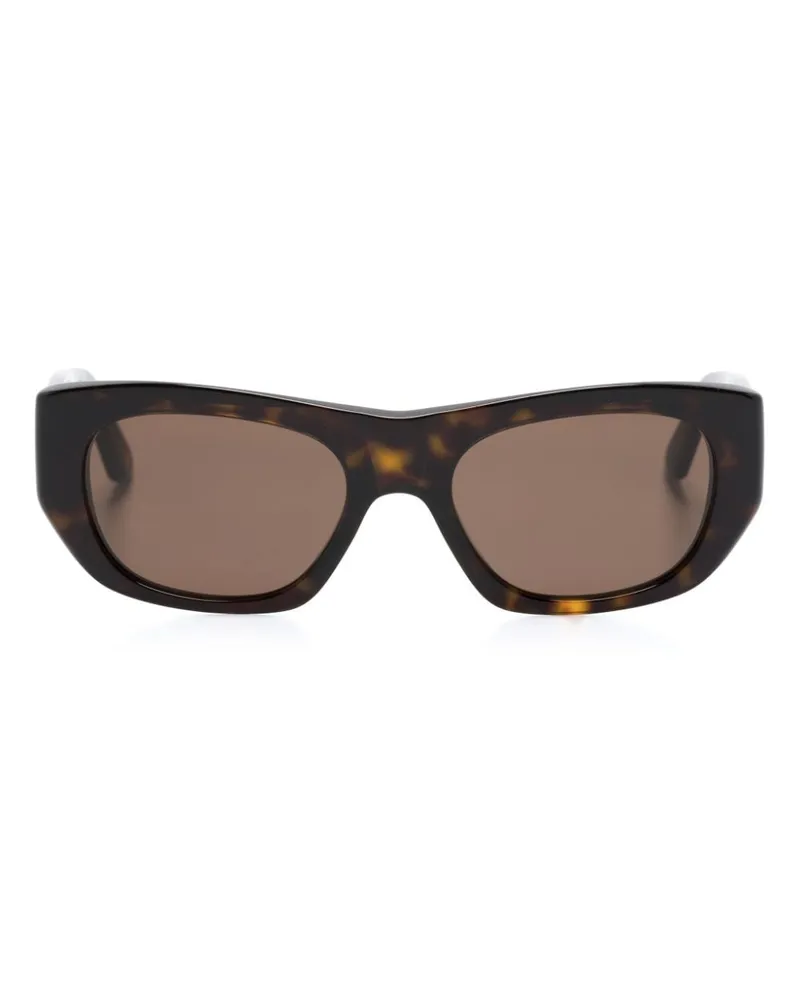 Alexander McQueen Sonnenbrille mit geometrischem Gestell Braun