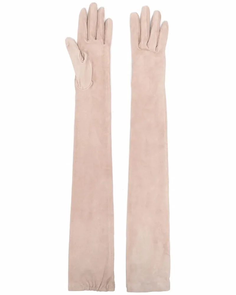 Brunello Cucinelli Lange Handschuhe aus Leder - Nude Nude