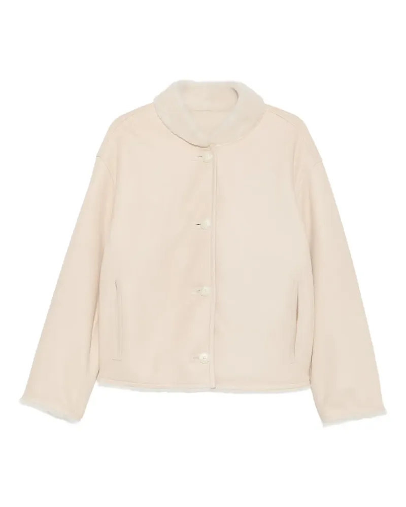 Yves Salomon leather button-up jacket - Nude Nude