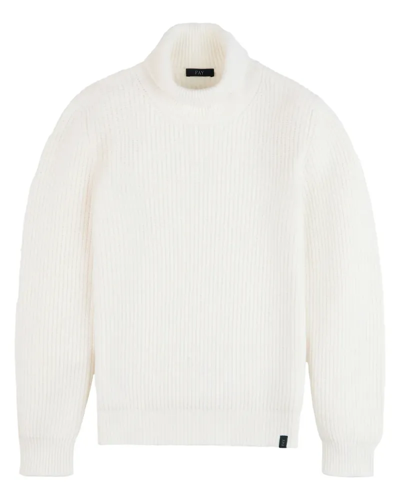 Fay Pullover aus Schurwolle - Weiß Weiß