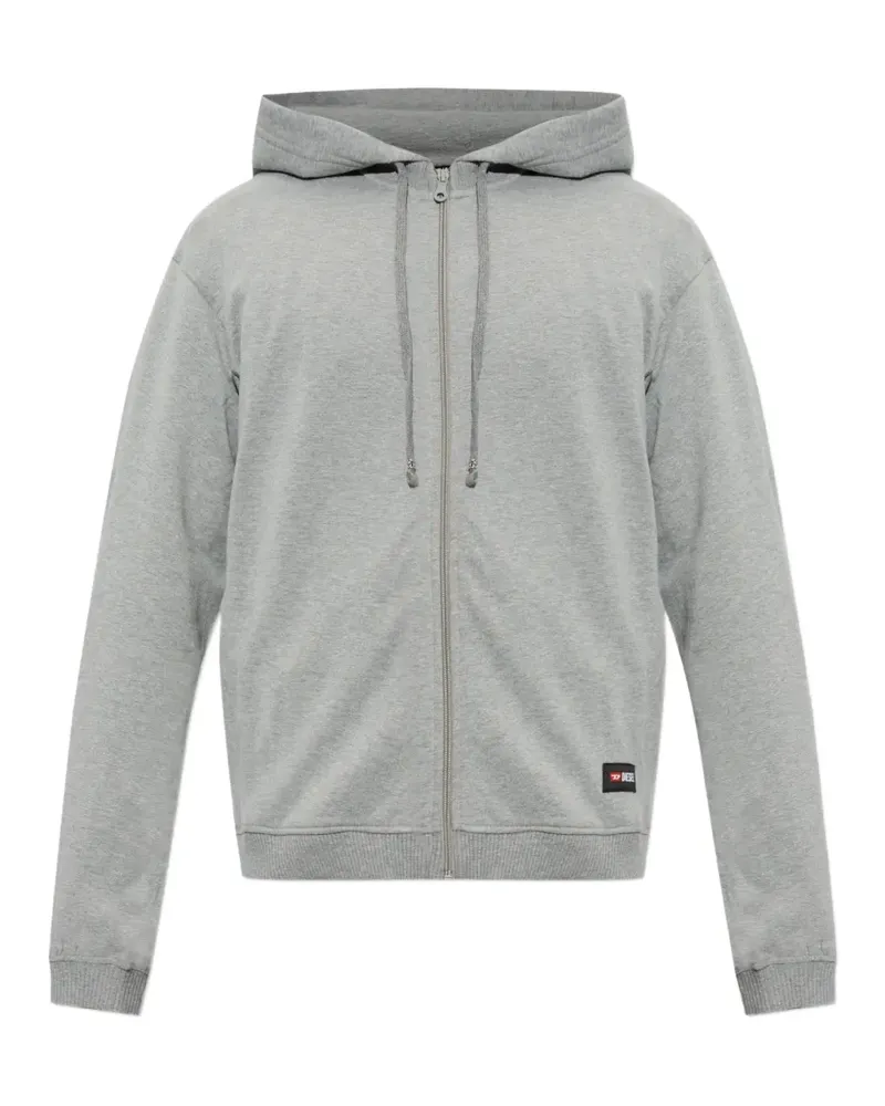 Diesel logo-patch zip-up hoodie - Grau Grau