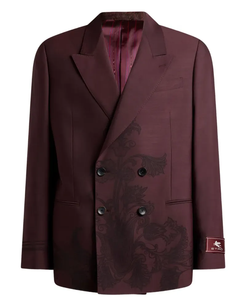 Etro Doppelreihige Jacke mit Paisley-Motiv - Grau Grau