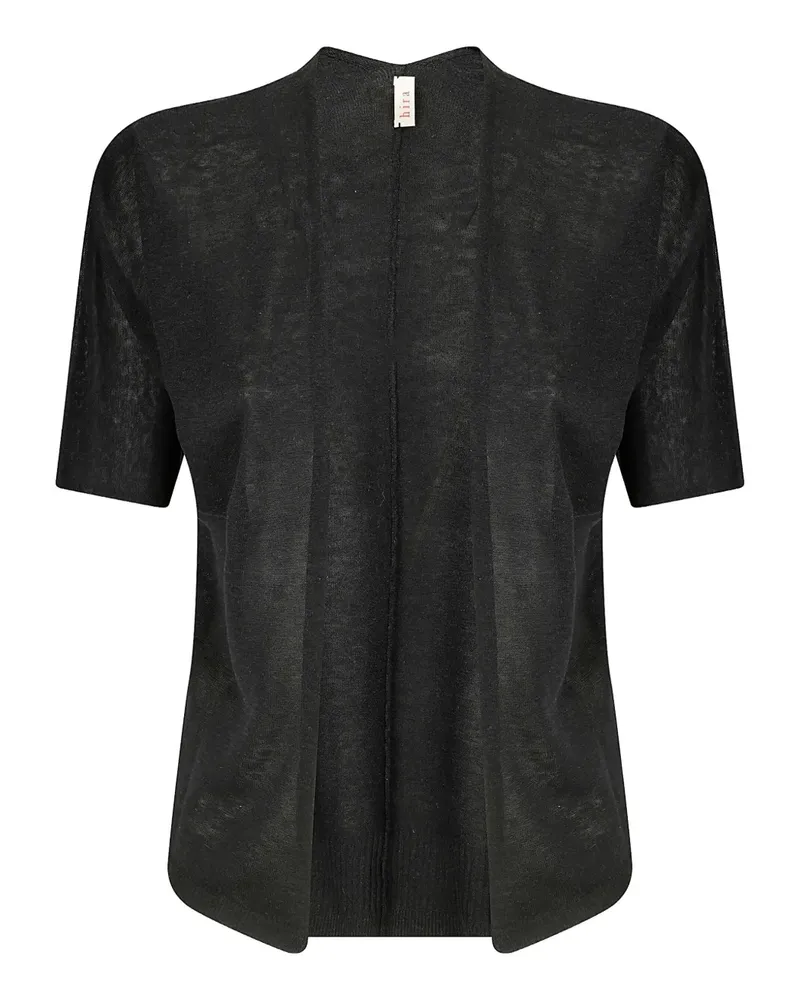 Stefano Mortari T-Shirt mit Henley-Kragen - Schwarz Schwarz