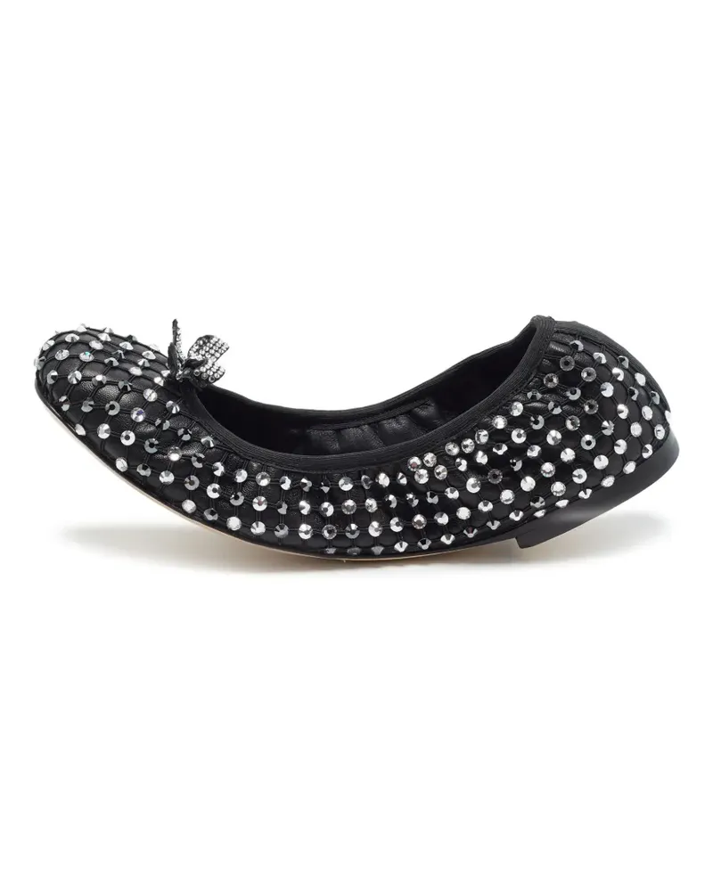 René Caovilla Galaxia Ballerinas mit Kristallen - Schwarz Schwarz