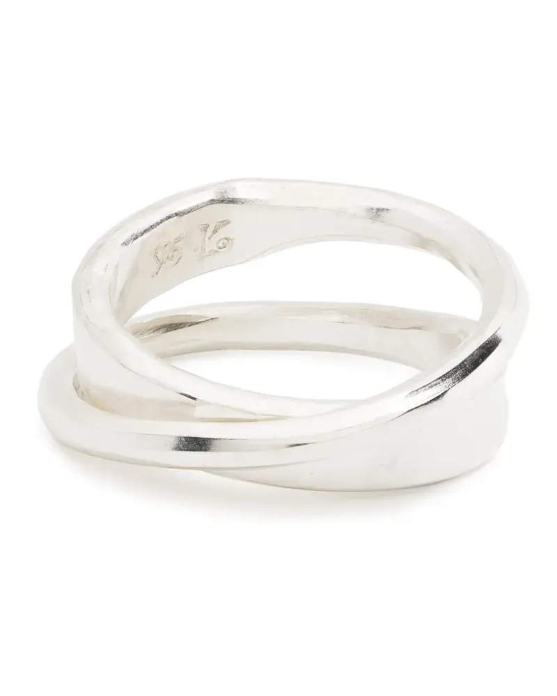 WERKSTATT:MÜNCHEN M1726 double band silver ring - Silber Silber
