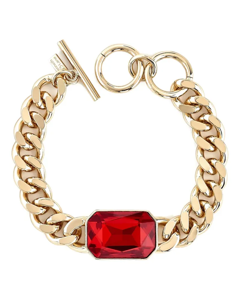Kenneth Jay Lane Panzerkettenarmband mit Rubin - Gold Gold