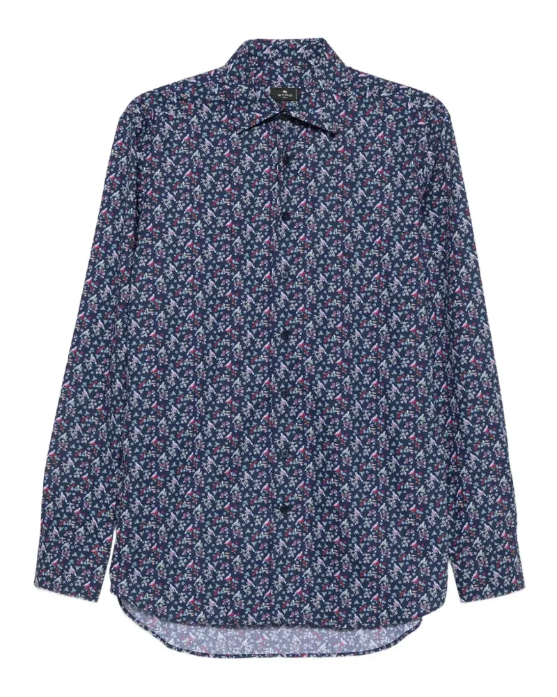 Etro Hemd mit Blumenprint - Blau Blau