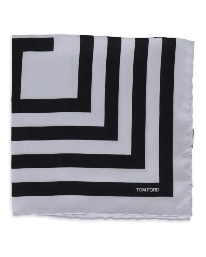 Tom Ford geometric-print pocket square - Blau Blau
