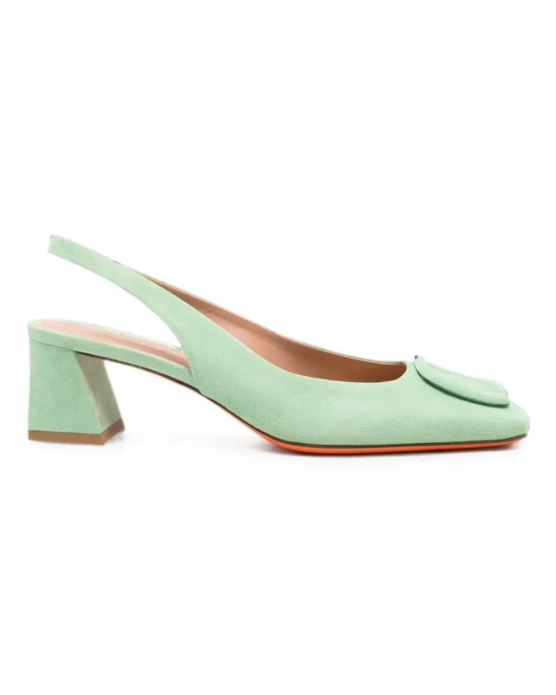 Santoni Slingback-Pumps mit Schnalle - Grün Grün