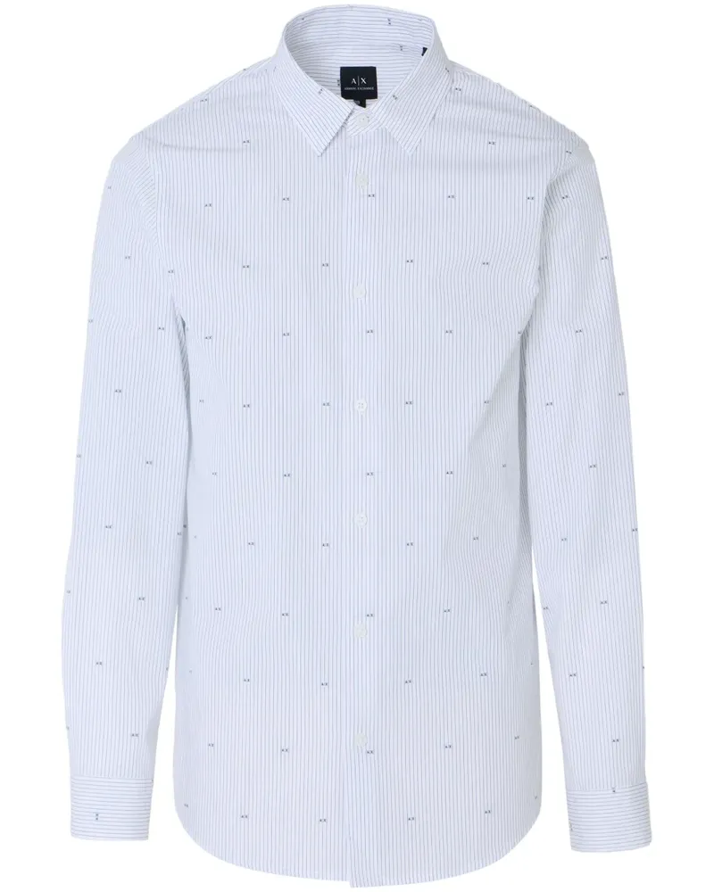 Armani Exchange Hemd mit Monogramm - Weiß Weiß