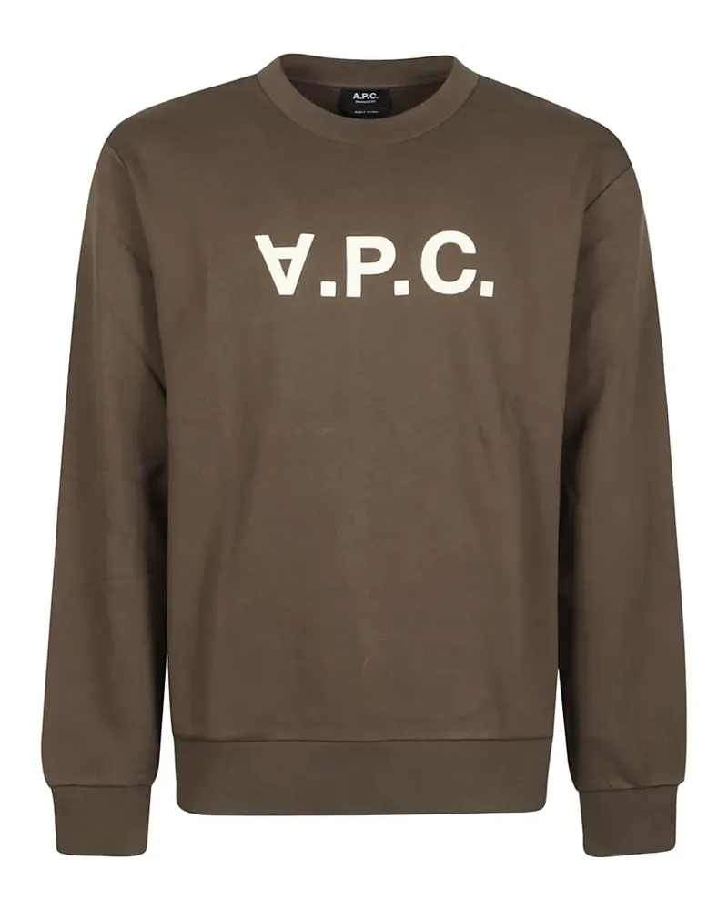 A.P.C. Sweatshirt mit Logo-Print - Braun Braun
