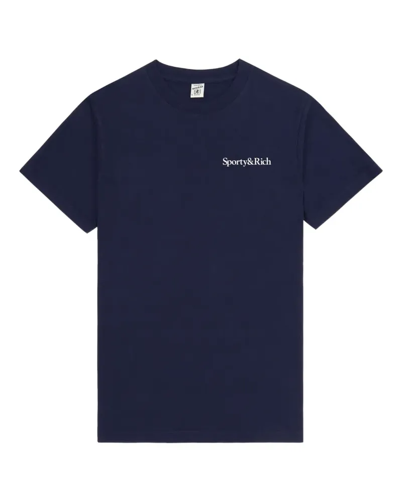 SPORTY & RICH T-Shirt mit Logo-Print - Blau Blau