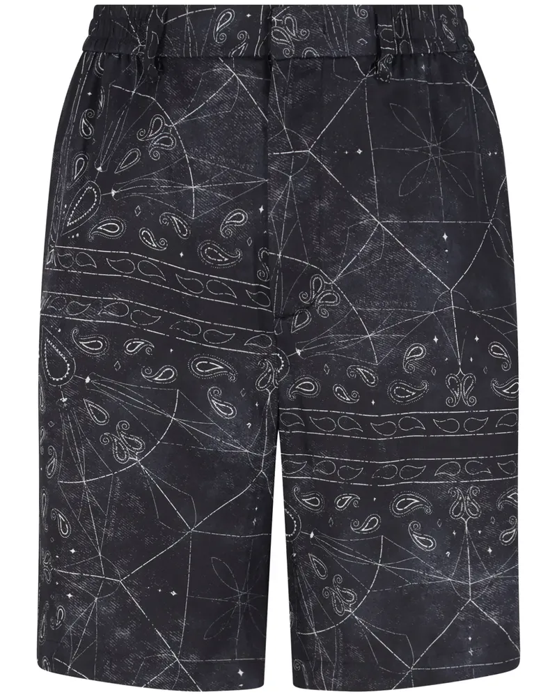 Armani Exchange Shorts mit Paisley-Print - Schwarz Schwarz