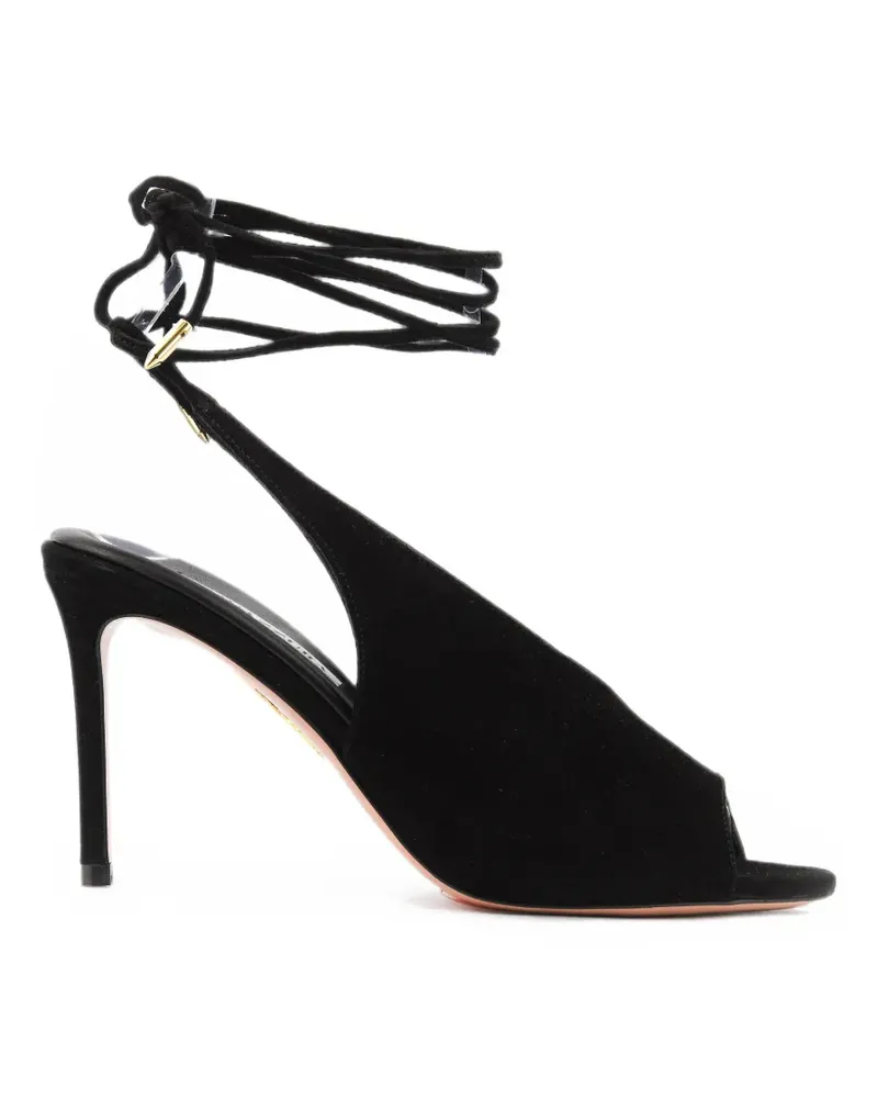 Aquazzura Lais Sandalen aus Wildleder - Schwarz Schwarz