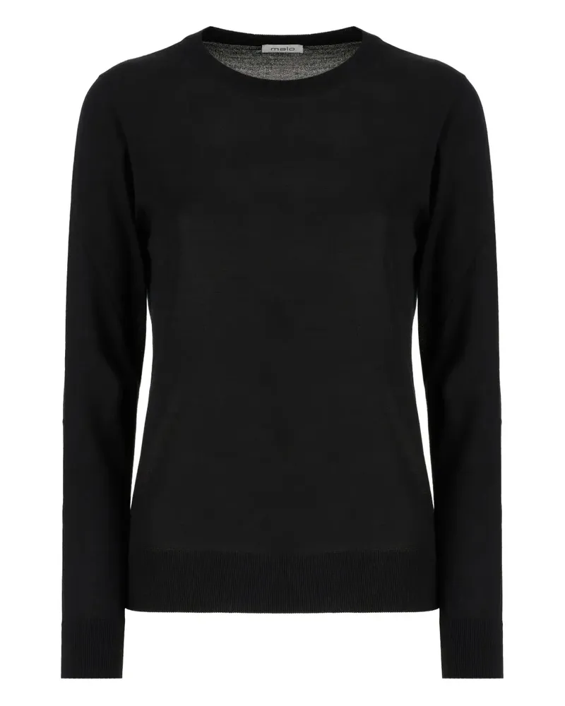 Malo Langarmshirt mit Rundhalsausschnitt - Schwarz Schwarz