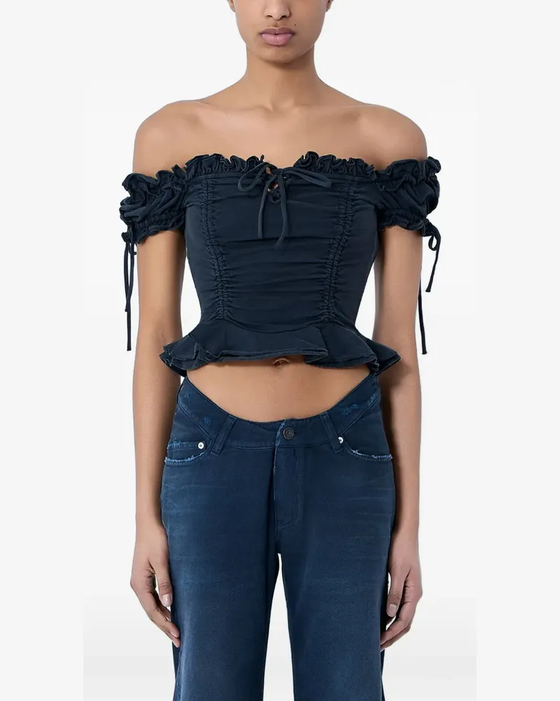 Balenciaga gathered cropped Top - Schwarz Schwarz