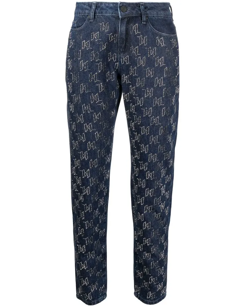 Karl Lagerfeld Schmale Jeans mit Strass - Blau Blau