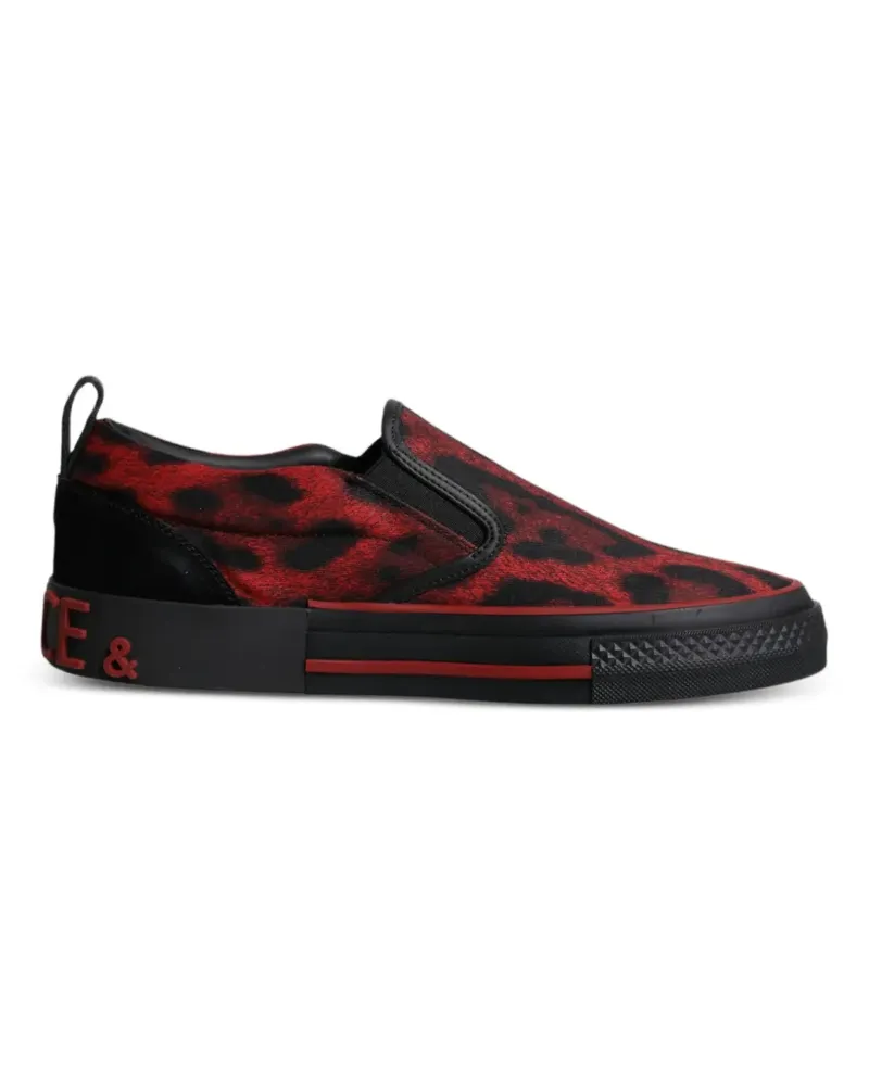 Dolce & Gabbana leopard-print slip-on sneakers - Rot Rot