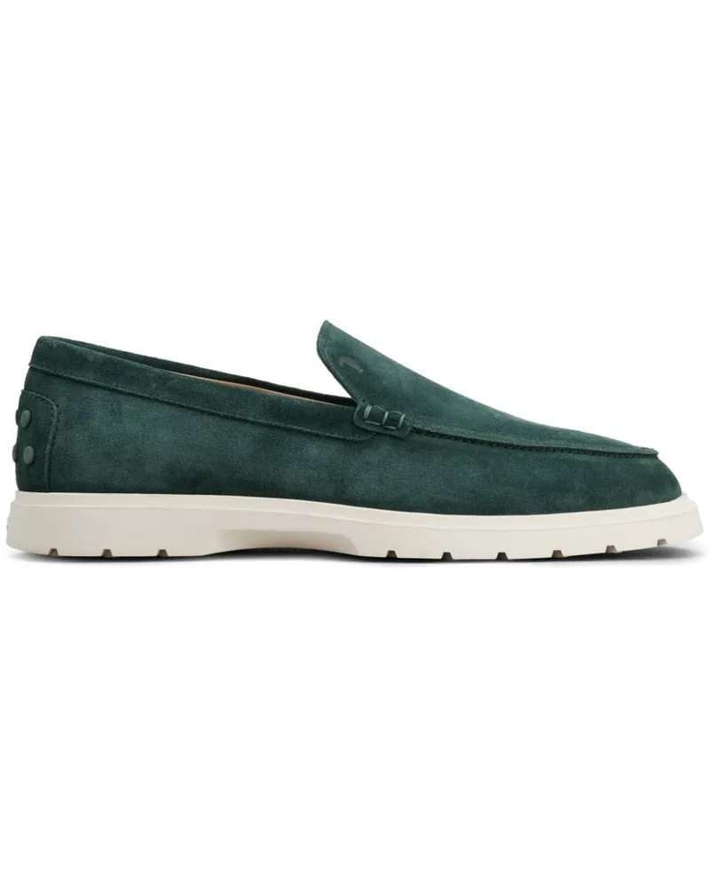 TOD'S Loafer aus Wildleder mit Profilsohle - Grün Grün