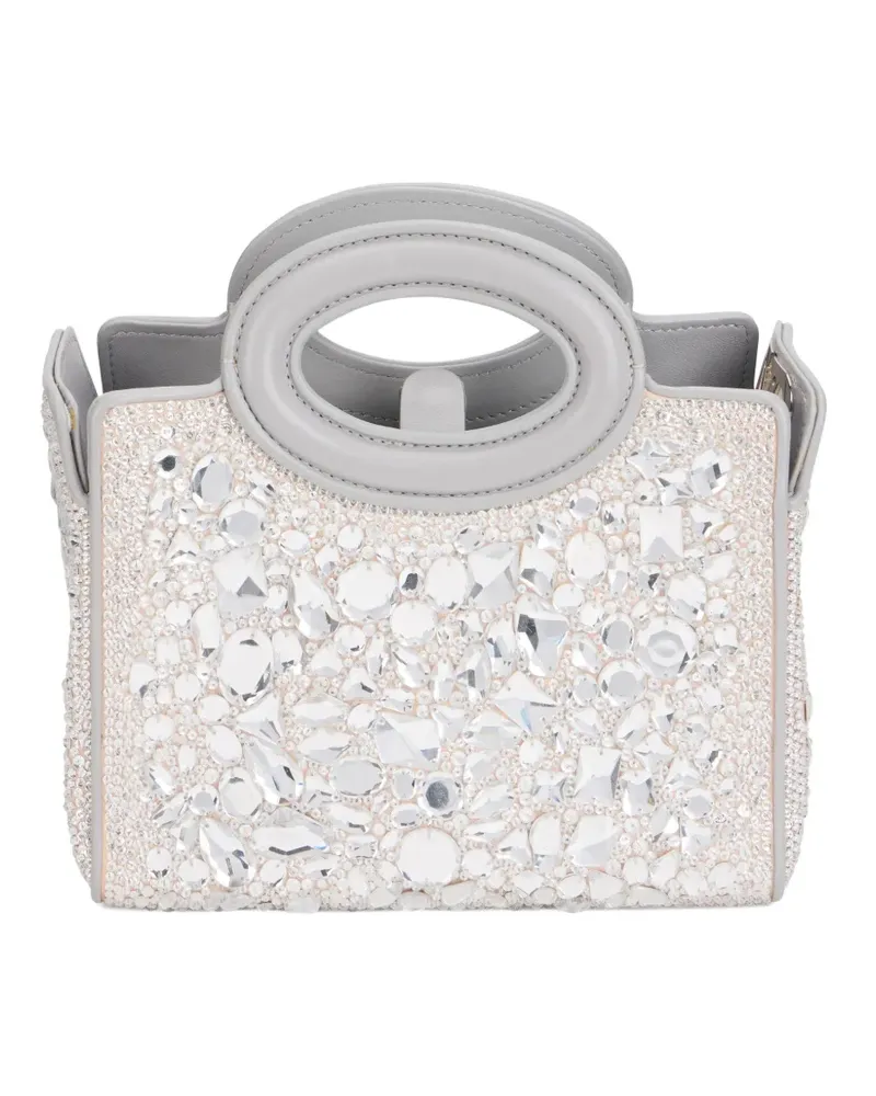 Valentino Garavani crystal-embellished handle tote bag - Weiß Weiß