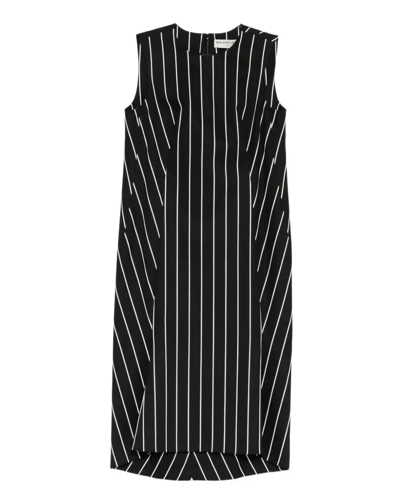Balenciaga Gestreiftes Midikleid - Schwarz Schwarz