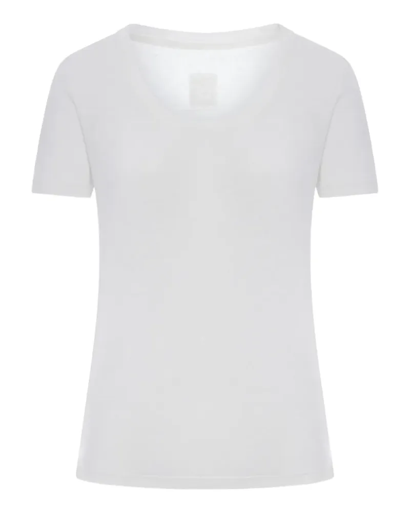 120% Lino scoop-neck linen T-shirt - Weiß Weiß