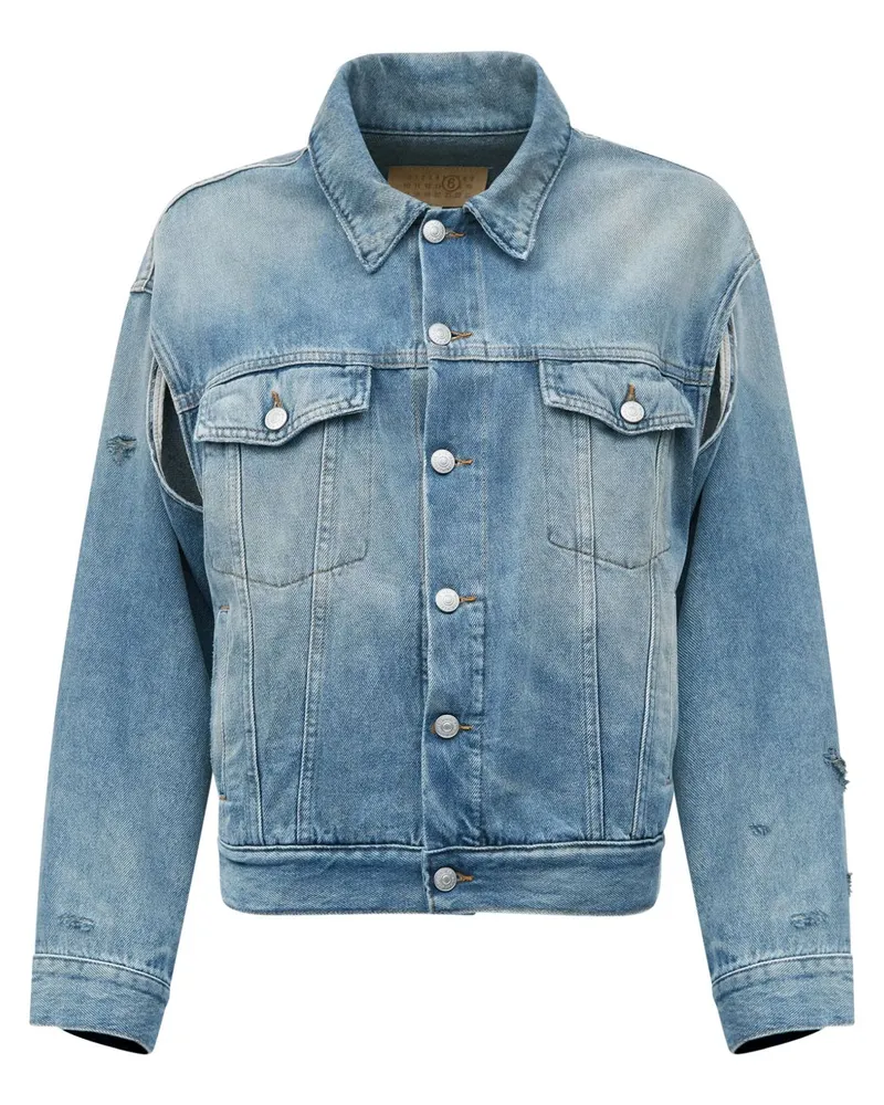 Maison Margiela Jeansjacke mit Ziernaht - Blau Blau
