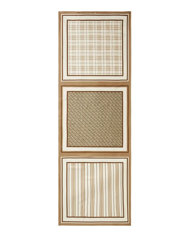 Burberry Seidenschal mit Montage-Print - Nude Nude