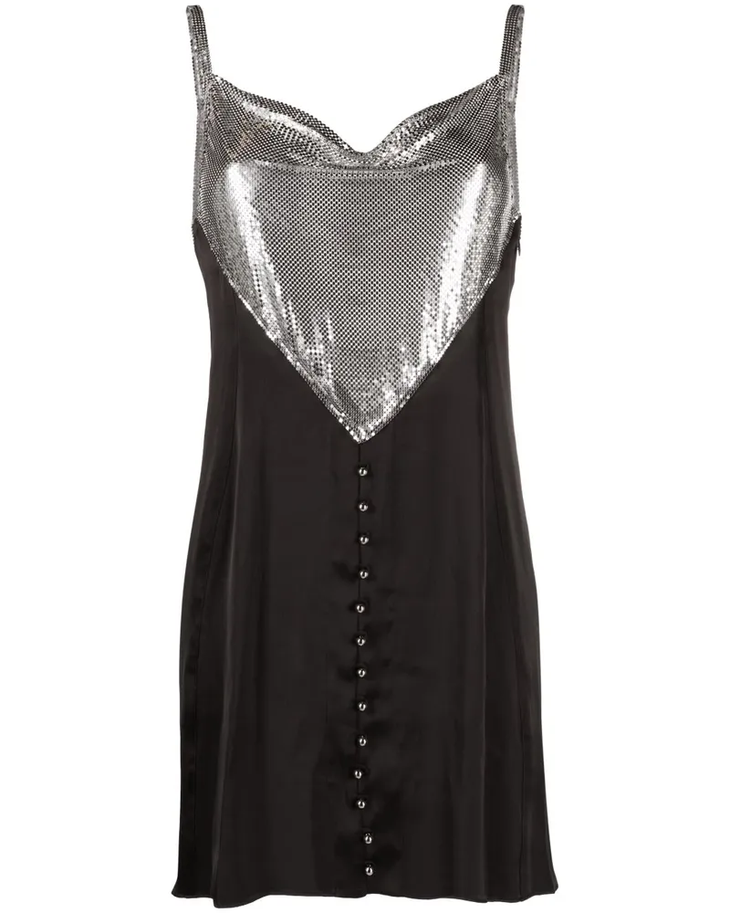 Paco Rabanne Ausgestelltes Minikleid - Schwarz Schwarz