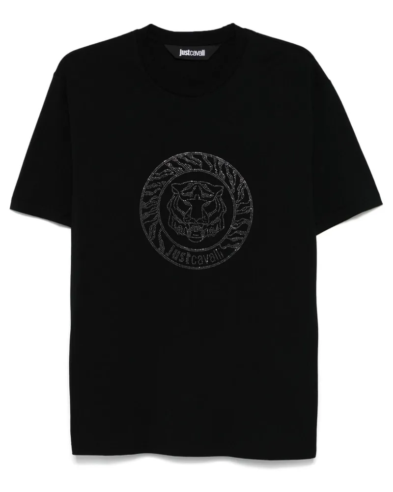Just Cavalli T-Shirt mit Tiger-Logo - Schwarz Schwarz