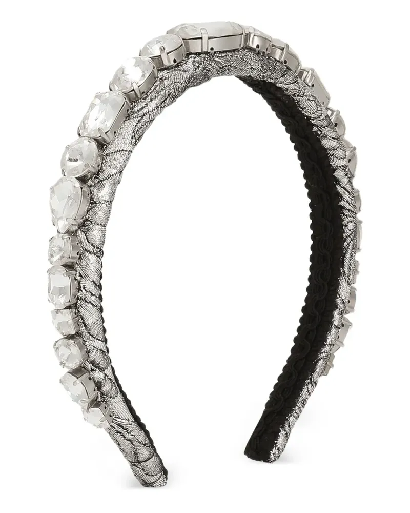 Dolce & Gabbana Haarreif aus Blumenjacquard - Silber Silber