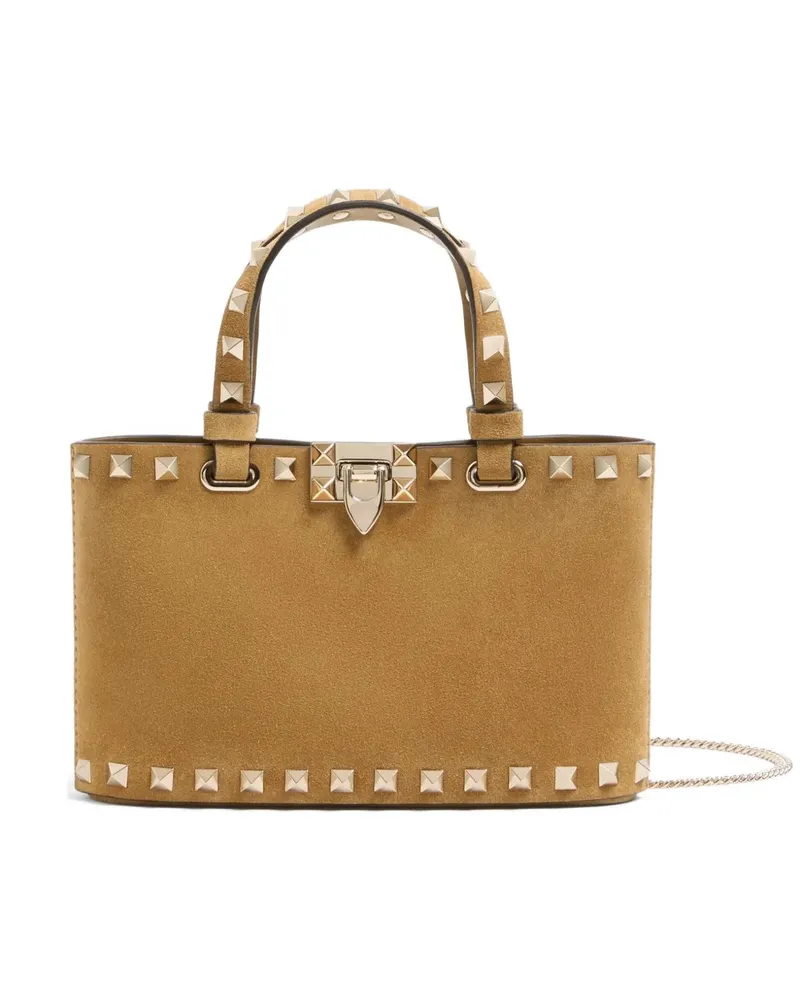 Valentino Garavani Mini Rockstud Shopping Bag aus Wildleder - Nude Nude