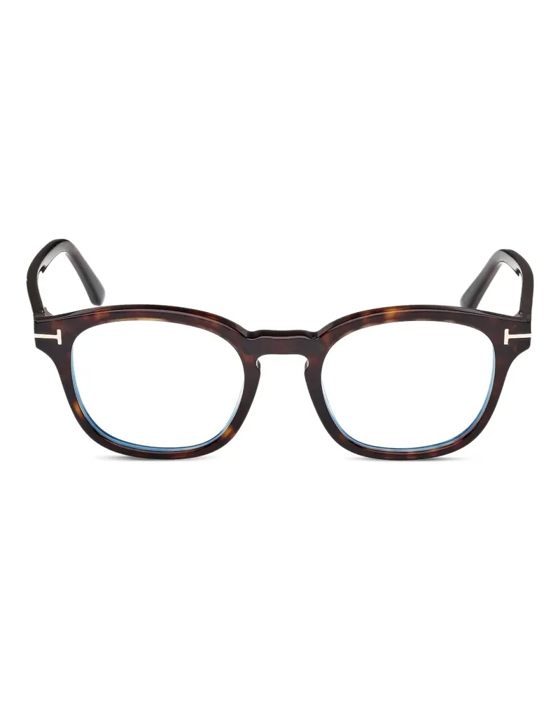 Tom Ford Runde Brille mit Clip-on-Gläsern - Braun Braun