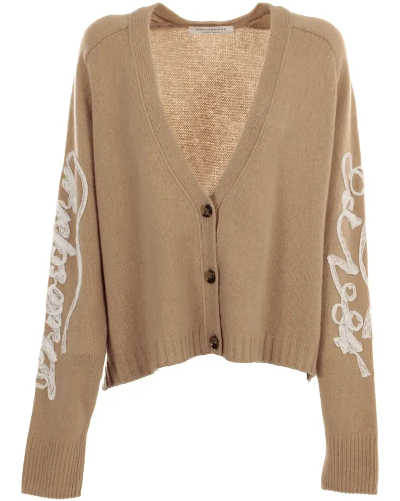 Philosophy Di Lorenzo Serafini Cardigan mit Logo-Applikation - Braun Braun